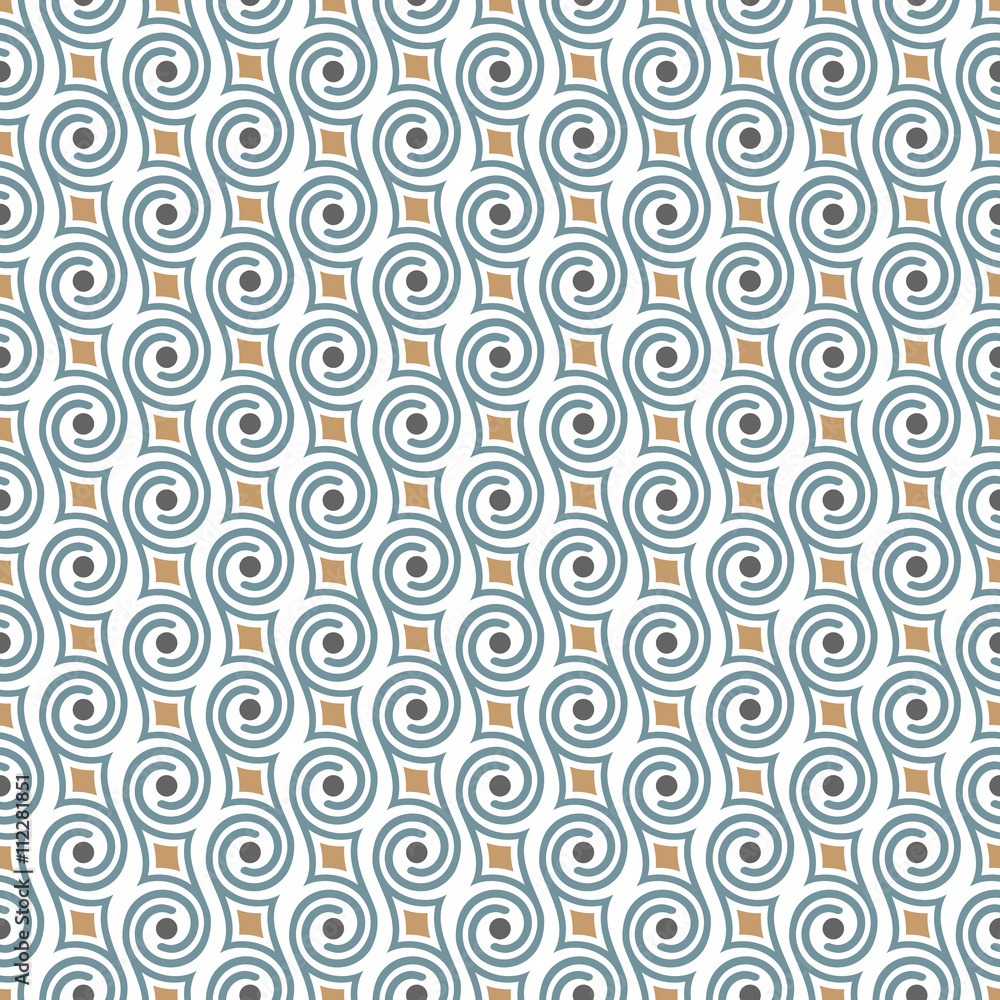 Poster seamless retro pattern with swirls