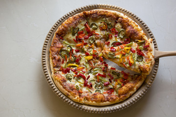 Large Pizza topped with Peppers