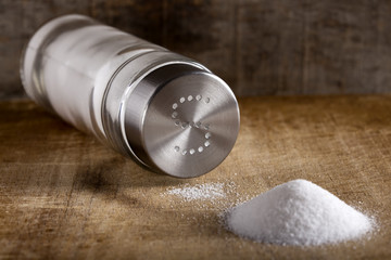 Salt cellar and spilled salt