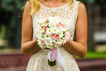 bridal bouquet in hands