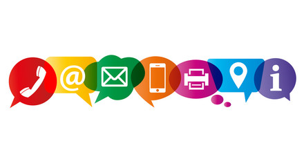 Kontakt - bunte Sprechblasen 