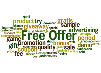 Free offer, word cloud concept 3