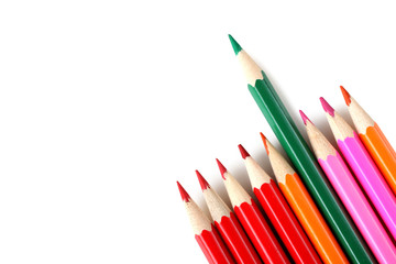 a pencil protruded from the pile of other pencils. The concept of individuality