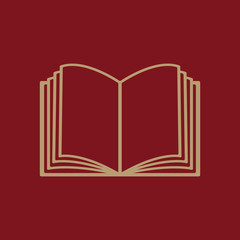 The open book icon. Manual and tutorial, instruction symbol. Flat