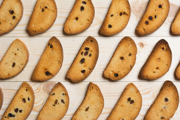 Rusk bread pattern on wooden table