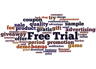 Obraz premium Free Trial, word cloud concept 5