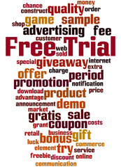 Obraz premium Free Trial, word cloud concept 6