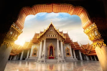Foto op Canvas The marble temple wat benchamabopitr dusitvanaram, Bangkok Thailand © Patrick Foto