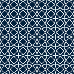 Arabic seamless pattern. White and blue circles.
