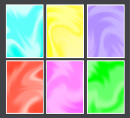 Set of templates with artistic colorful waves.