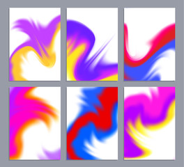 Collection of abstract banners with colorful rainbow.