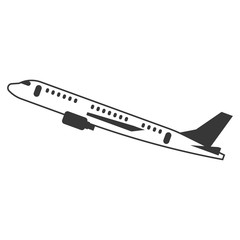 Plane illustration vector, flying plane, silhouette plane icon design for airport
