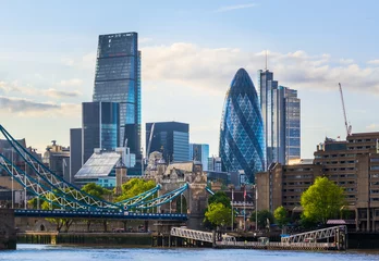 Fototapeten Atemberaubendes Londoner Stadtbild mit Tower Bridge tagsüber © I-Wei Huang