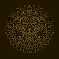 Golden Mandala. Template Circular Ornament