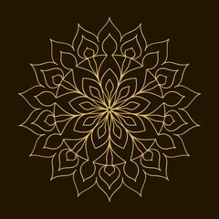Golden Mandala. Template Circular Ornament