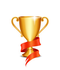 Winner gold cup isolated on white background.