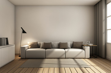 Simple of livingroom set modern - 3D render