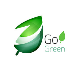 Abstract geometric leaf icon