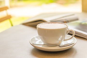 drinking coffee and reading books