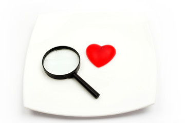 magnifier and heart