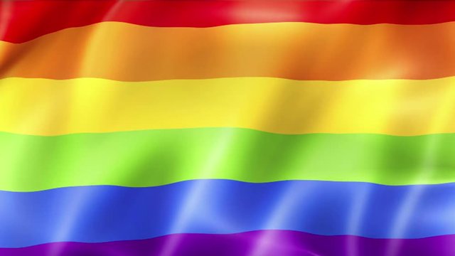 waving colorful of gay pride rainbow flag, civil right flag seamless looping 3D rendering