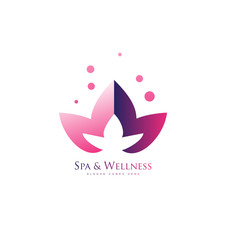 Spa wellness lotus flower logo icon