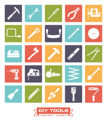 Do it yourself and crafting tools Square Color Icon Set