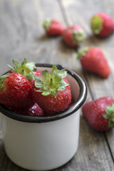 Fresh ripe red strawberries