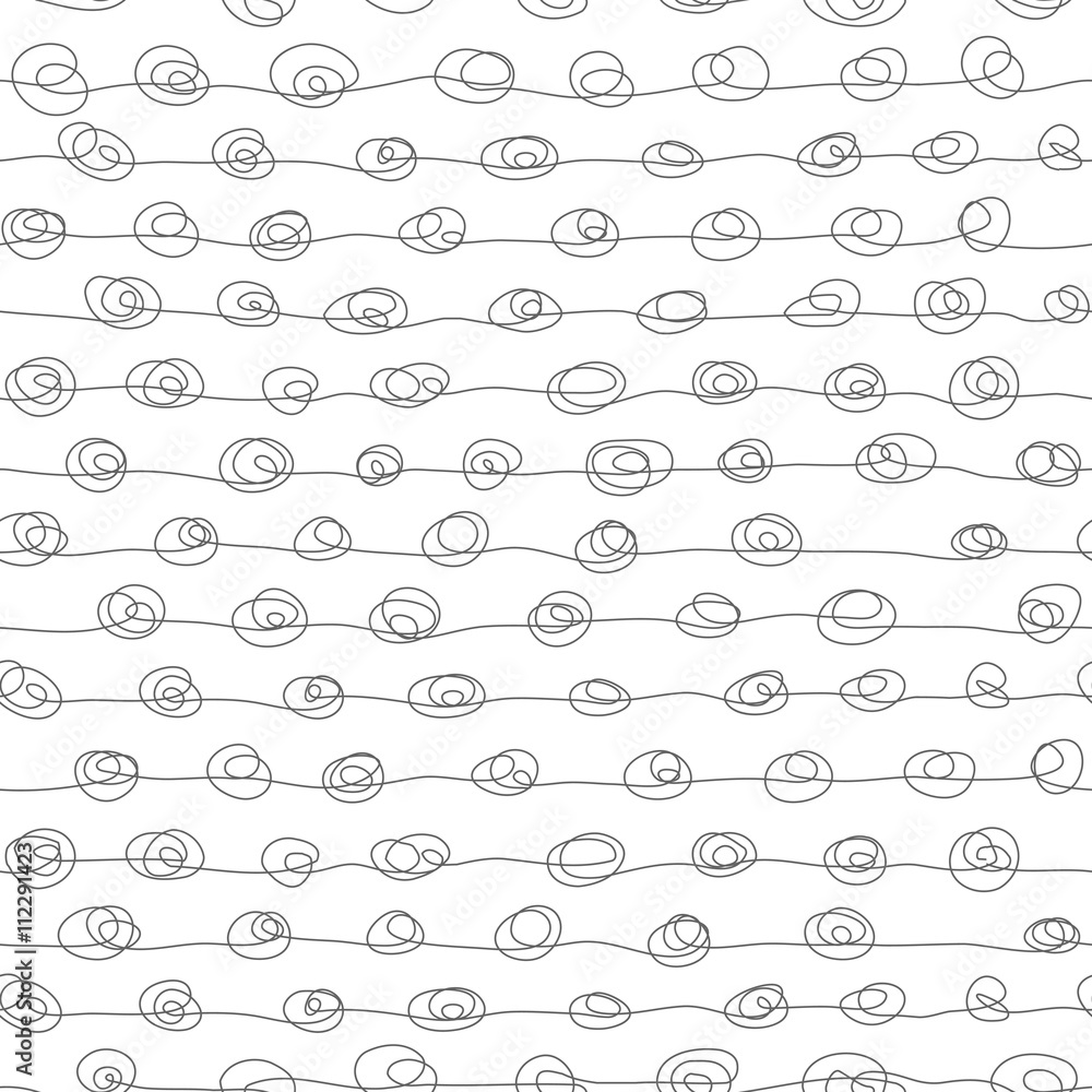 Poster seamless pattern hand drawn curls lines