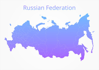 Russian Federation map. Vector illustration.
