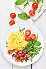 Breakfast with scrambled eggs