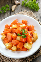 Stew potato and pumpkin