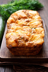 Vegetable loaf with zucchini, carrot and cheese