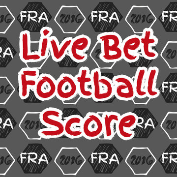 Pattern for football live betting. Vector hand drawn soccer backgraund. Live score pattern.