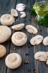 White mushrooms champignons