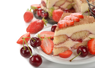 Strawberry tiramisu cake