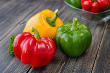 Assorted colorful varieties of sweet peppers