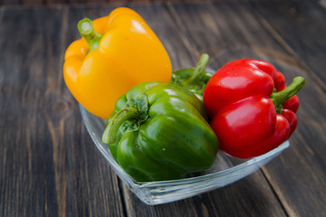 Assorted colorful varieties of sweet peppers