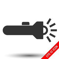 flashlight icon, vector flat illustration of flashlight. Flashlight logo