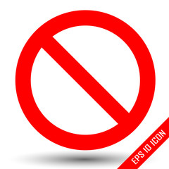 Prohibition Sign, Prohibition icon, vector flat illustration of prohibit sign. Forbidden sign logo