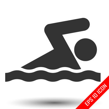 Swim icon, Swim Sign, Swim logo, vector flat illustration of swimming. Swimming picture