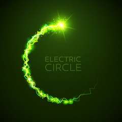 Vector electric circle. Magic glittering illustration.
