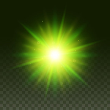 Vector glow light effect. Star isolated on dark background.