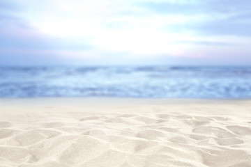 Obraz na płótnie Canvas beach and sand and sky of blue color 