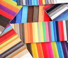 Group of multicolored fabrics