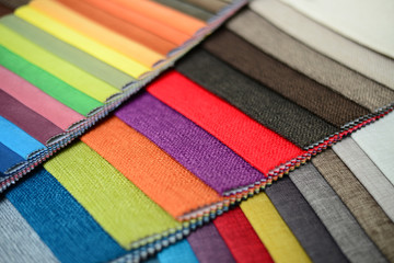 Group of multicolored fabrics