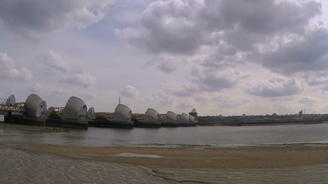 Thames flood barrier time-lapse sequence