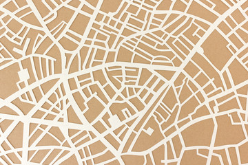Stadtplan Straßenkarte Struktur als Papierschnitt