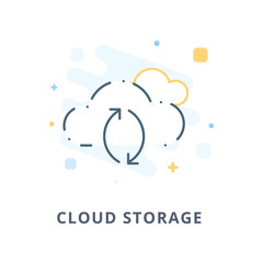 Creative web design, cloud storage flat icon. Design illustration and outline icons. Design elements for apps, web or ads