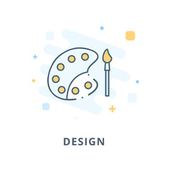 Creative web design, design flat icon. Design illustration and outline icons. Design elements for apps, web or ads